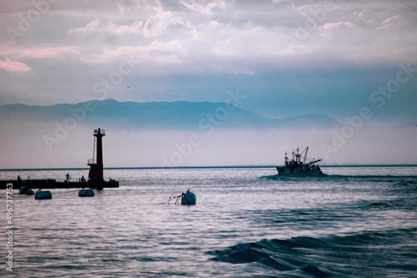Obraz boat at sunset