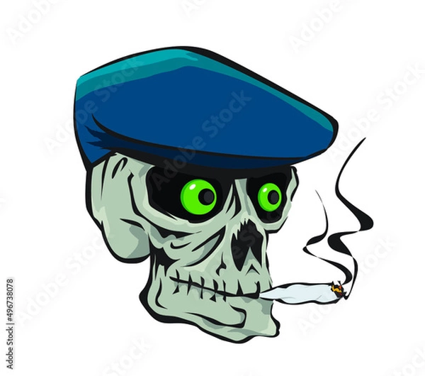 Obraz skull with hat