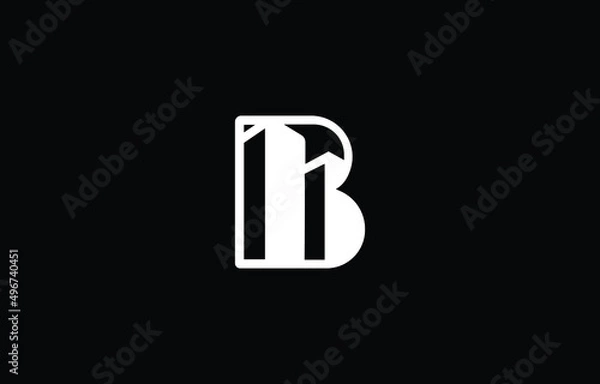 Fototapeta Abstract unique modern minimal alphabet letter icon Buildings Letter B logo 