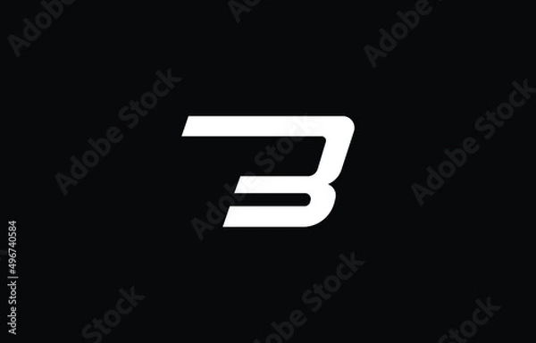 Fototapeta Abstract unique modern minimal alphabet letter icon Abstract Futuristic Letter B logo