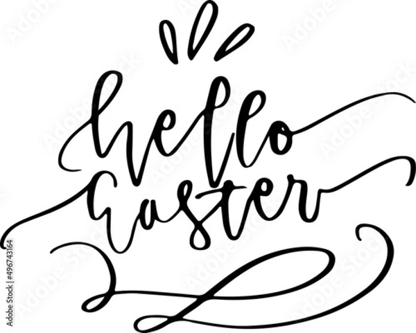 Obraz Happy Easter black handwritten calligraphy vector set