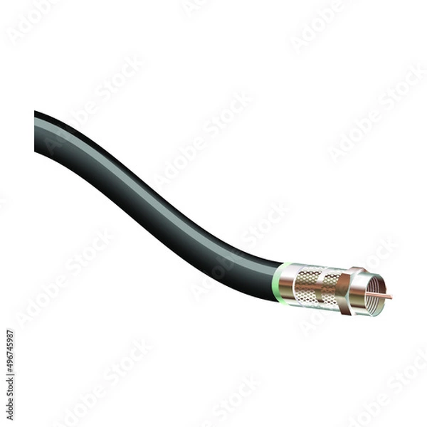 Fototapeta Antenna plug isolated on white background,vector illustration