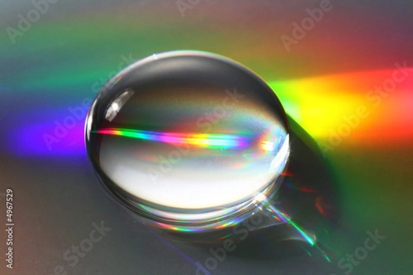 Obraz Big water droplet with rainbow