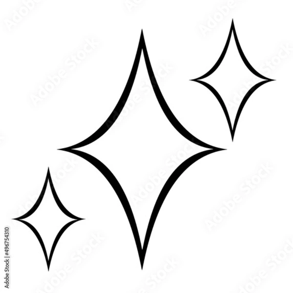 Fototapeta 白黒のキラキラのイラスト