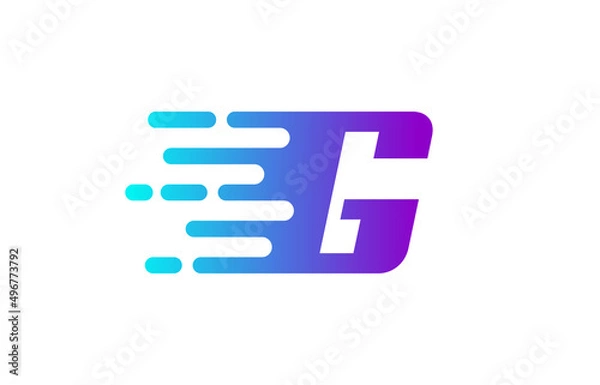 Obraz Tech Letter G Speed Line Logo Concept. Fast Motion Icon Vector Illustration