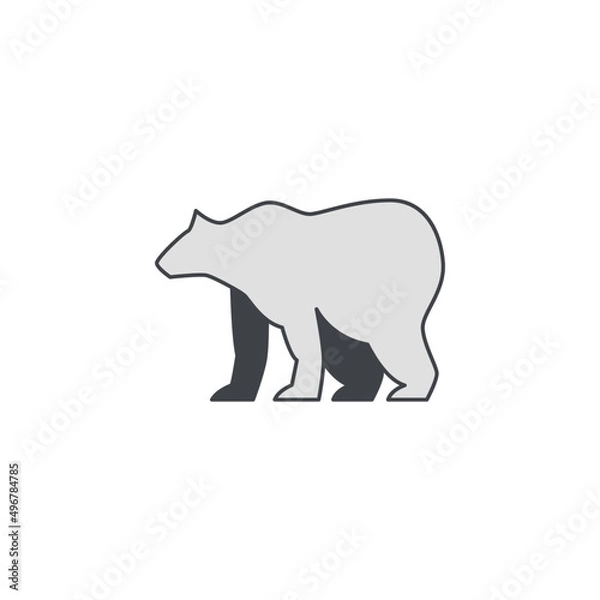 Fototapeta bear icon, Bear warning sign icon in color icon, isolated on white background 