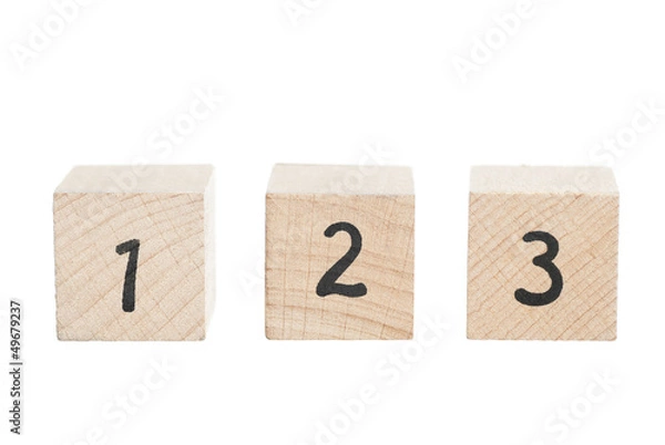 Obraz ABC 123 Arranged Using Wooden Blocks.