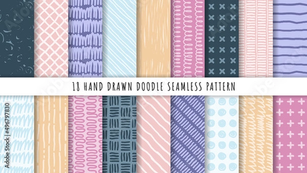 Obraz Hand drawn abstract seamless pattern