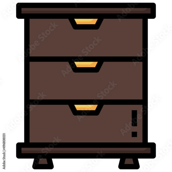 Fototapeta CHEST OF DRAWERS filled outline icon,linear,outline,graphic,illustration