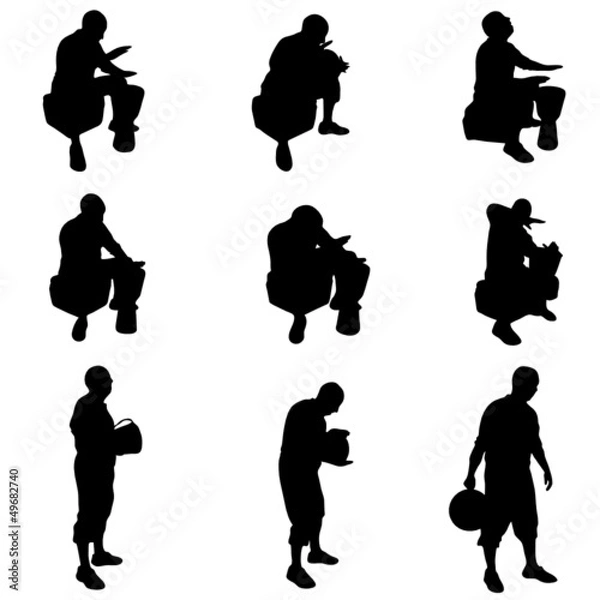 Fototapeta man playing the drums vector illustration