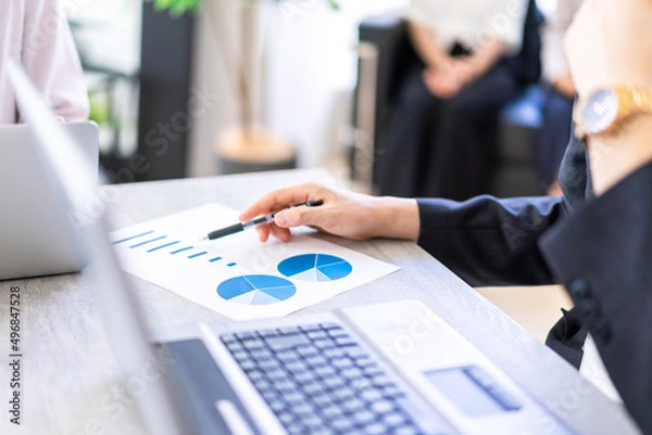 Fototapeta ビジネスミーティングをする男女