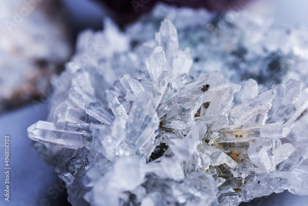 Fototapeta Crystal  of quartz  close up for recreation and meditation. Crystals for esoteric  practice.