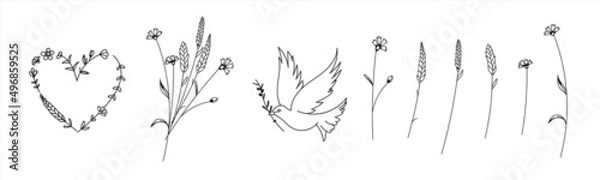 Obraz abstract vector background leaves for minimalist wall decoration