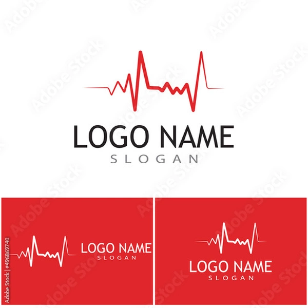 Fototapeta Pulse line ilustration vector template