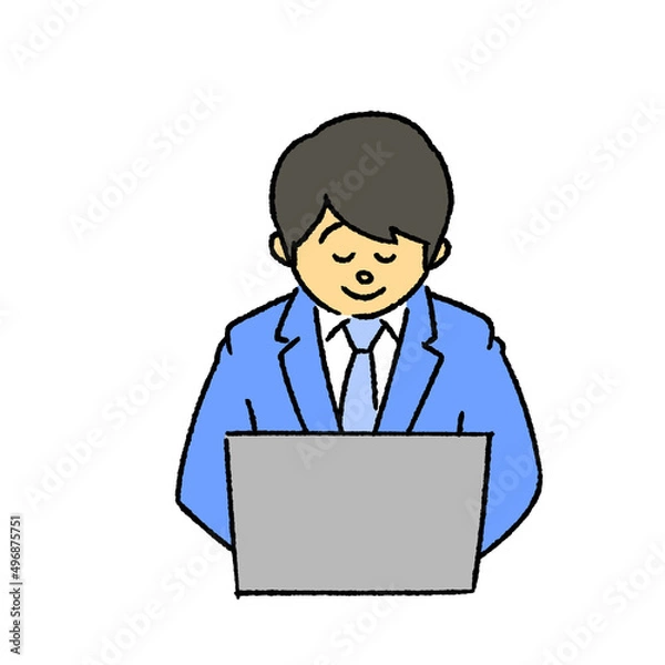 Fototapeta パソコン作業をするビジネスマン