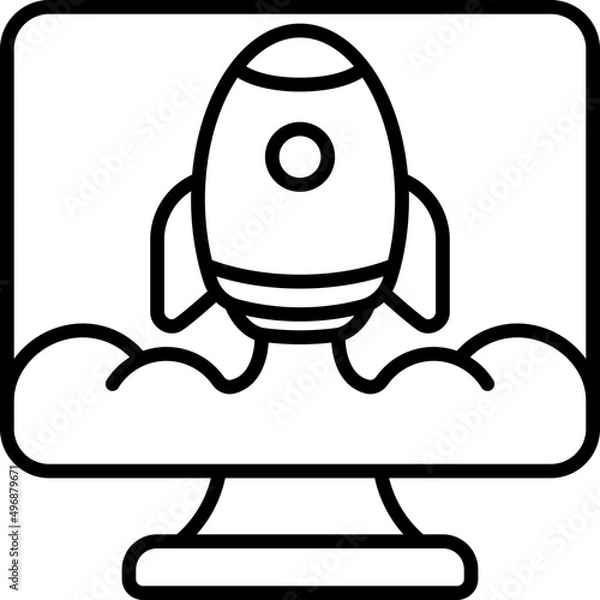 Fototapeta computer outline icon