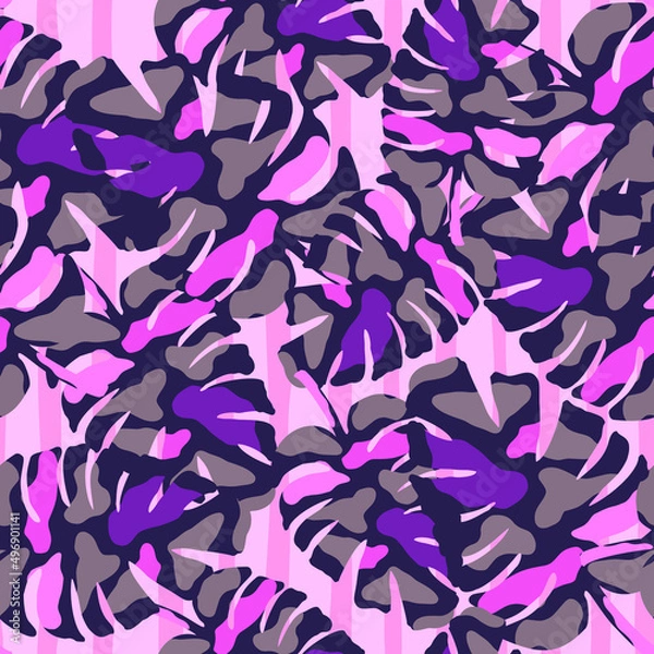 Fototapeta Abstract monstera leaves tropical seamless pattern. Rainforest background.