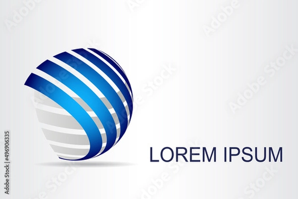 Obraz Abstract technology logo stylized spherical surface with abstract shapes. This logo is suitable for global company, world technologies, media and publicity agencies