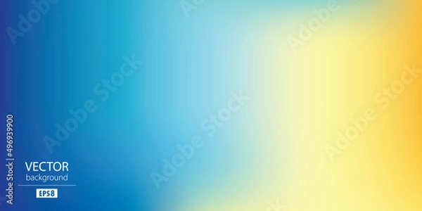 Fototapeta Abstract blurred gradient mesh background in blue and yellow colors of national flag of Ukraine. Poster or banner template. Easy editable soft colored EPS8 vector illustration without transparency.
