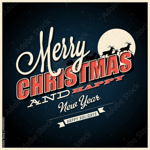 Obraz Merry Christmas typography lettering,