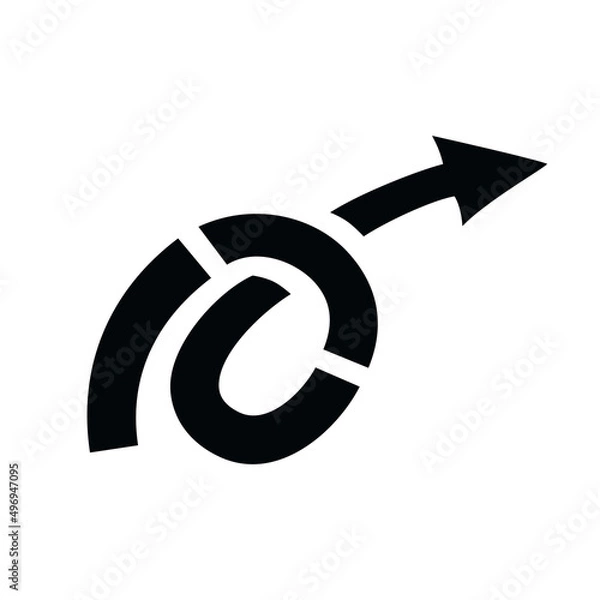 Fototapeta Twisting dashed arrow icon