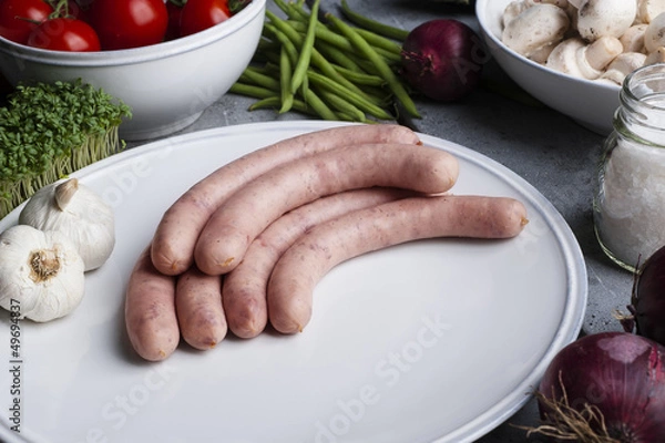 Obraz Rohe Wildbratwurst in der Küche