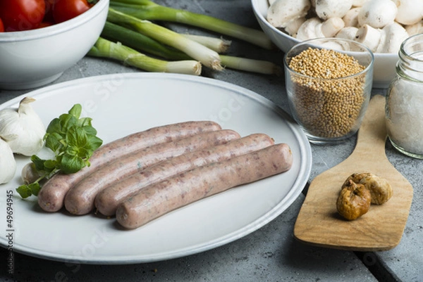 Obraz Rohe Bratwurst vom Wild