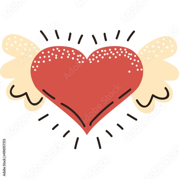 Obraz love heart with wings