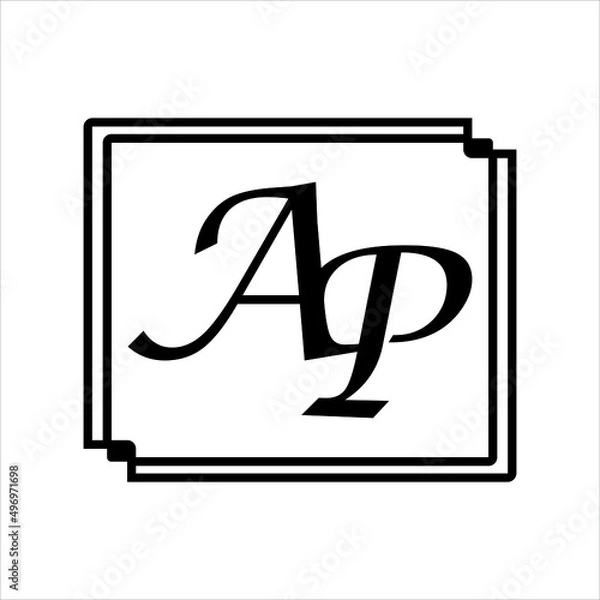 Fototapeta AP letter logo icon vector template on white background creative letter AP icon. AP vector.
