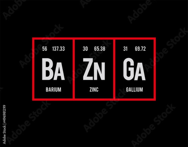 Obraz Baznga - Periodic Table of Elements on black background in vector illustration.