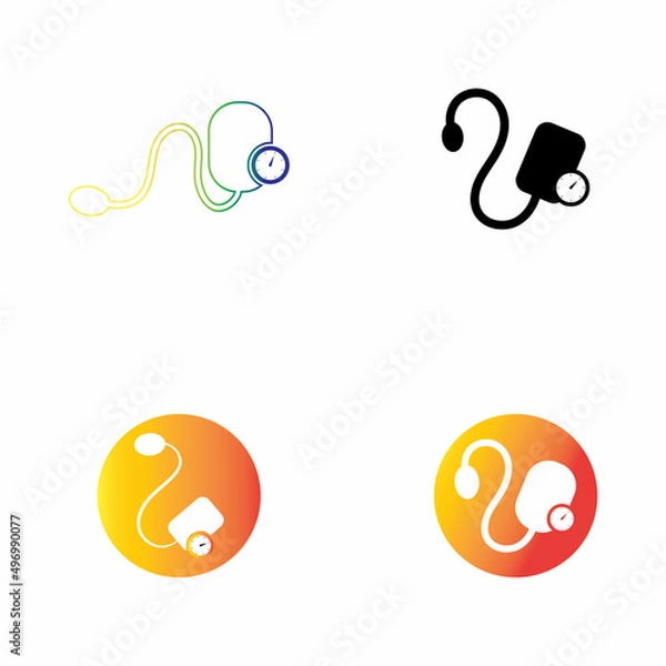 Fototapeta Medical mechanical tonometer set icon vector