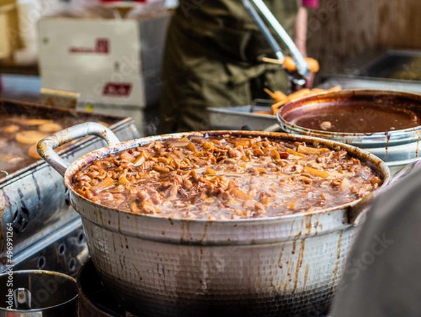 Obraz 大鍋でぐつぐつ煮込む名古屋名物のどて煮