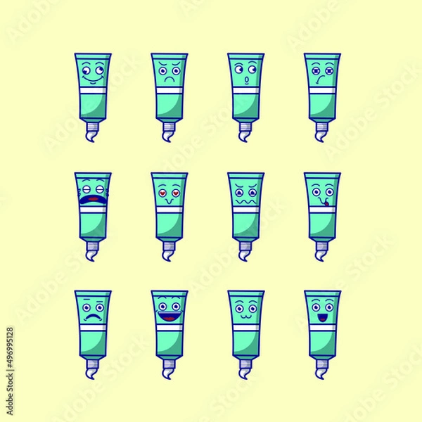 Obraz cute toothpaste emoticon