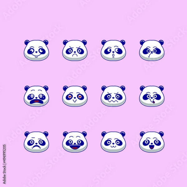 Obraz cute panda emoticon