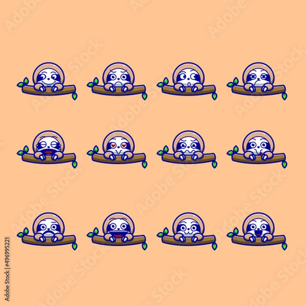 Obraz cute sloth emoticon