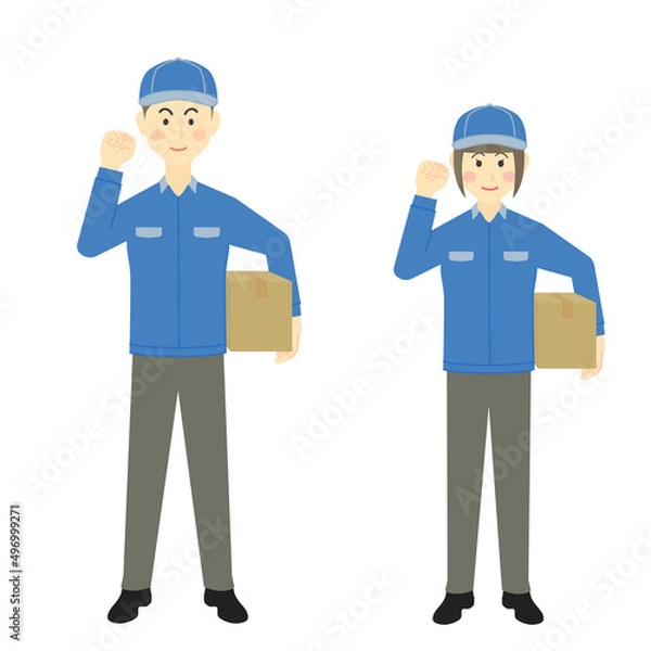 Fototapeta 職業[宅配業者の男女]