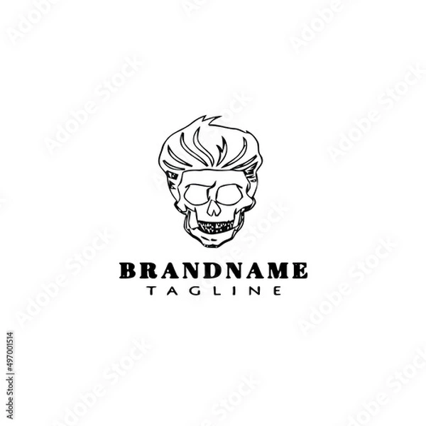 Fototapeta greaser logo cartoon black icon design isolated vector illustration