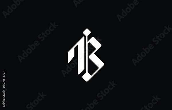 Fototapeta Gothic Calligraphy Letter B Modern and unique initials logo design