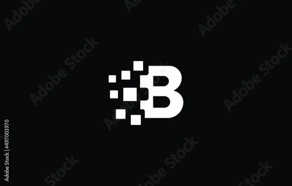 Obraz Pixel Letter B Modern and unique  initials logo design