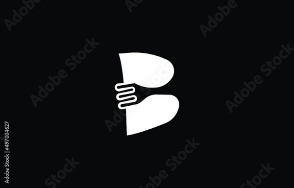 Obraz Minimalist Fork B Modern and unique initials logo design