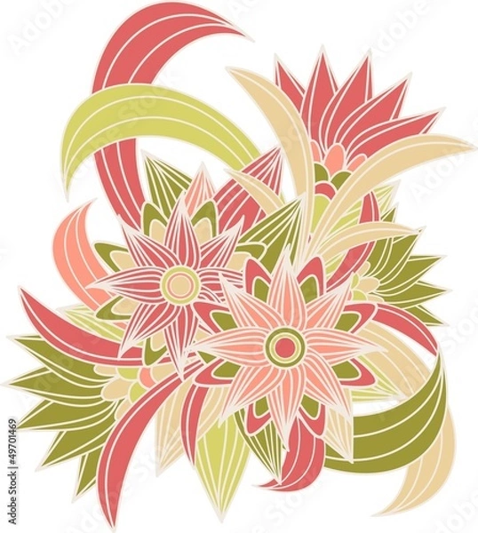 Obraz Floral decorative element. Isolated on white