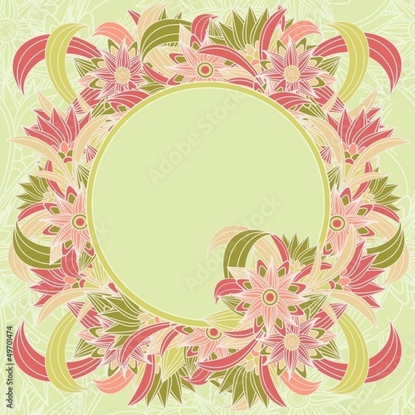 Obraz Abstract floral background with text box