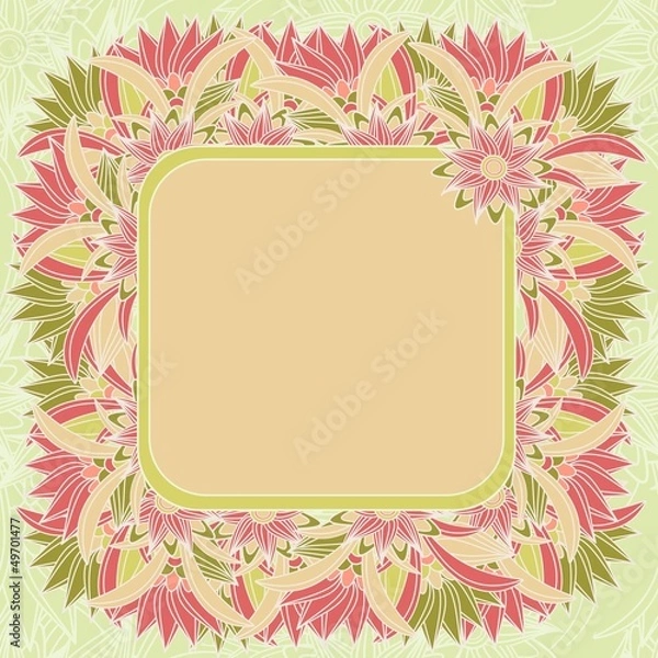 Obraz Abstract floral background with text box