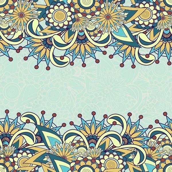 Obraz Seamless paisley background with text space