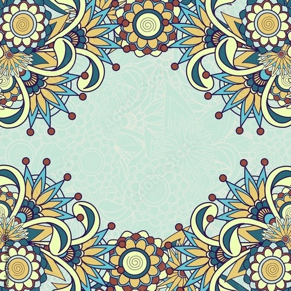 Obraz Seamless paisley background with text space