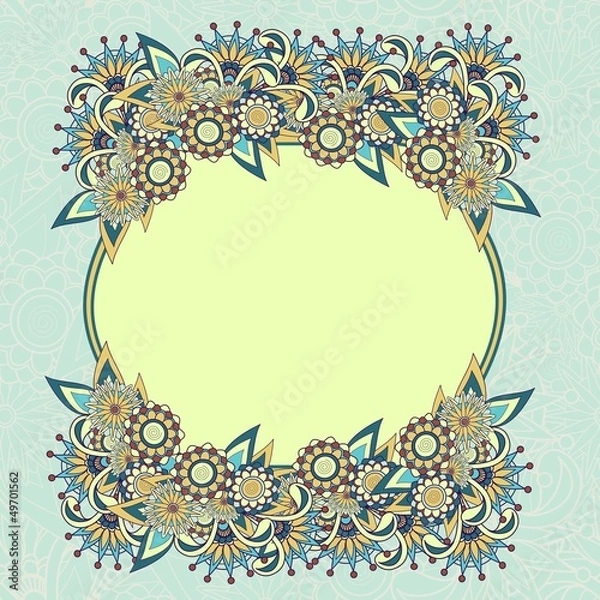 Obraz Paisley background with text box