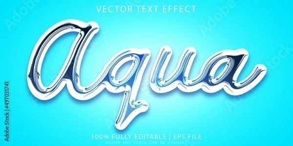 Obraz Aqua blue Text Effect