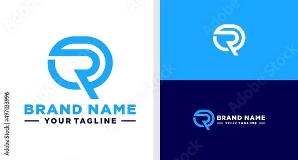 Fototapeta QR LOGO MONOGRAM MODERN TECH EDITABLE