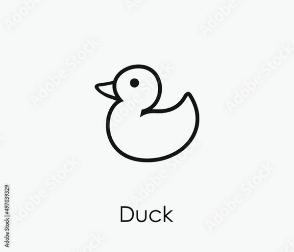 Fototapeta Duck vector icon. Editable stroke. Symbol in Line Art Style for Design, Presentation, Website or Apps Elements, Logo. Pixel vector graphics - Vector