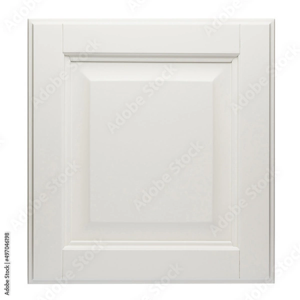 Obraz Wooden facade for kitchen furniture on a white isolated background. Decorative element for furniture.